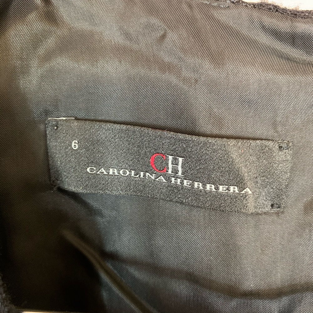 Carolina Herrera Textured Wool Cap Sleeve Dress - Picture 3 of 8